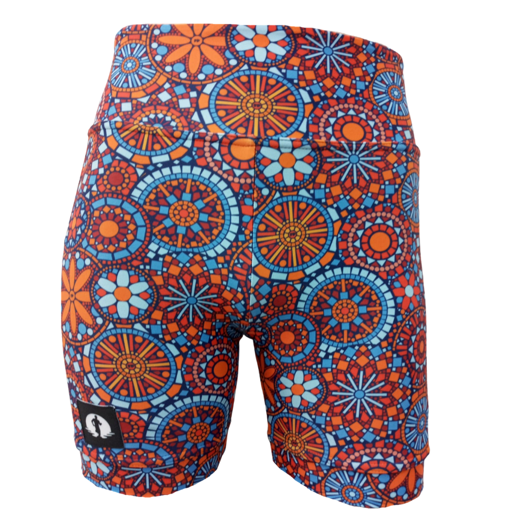 Kids High Waist Funky Pants - Colourful Mosaic