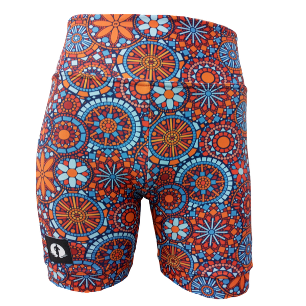 Kids High Waist Funky Pants - Colourful Mosaic