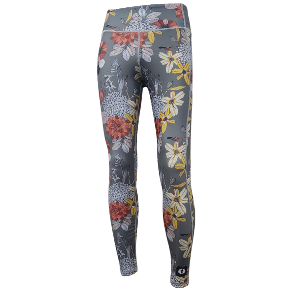 High Waist Full Length - Grey floral charms