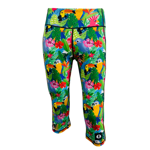 High Waist Funky 3/4 Leggings - Fowl Play