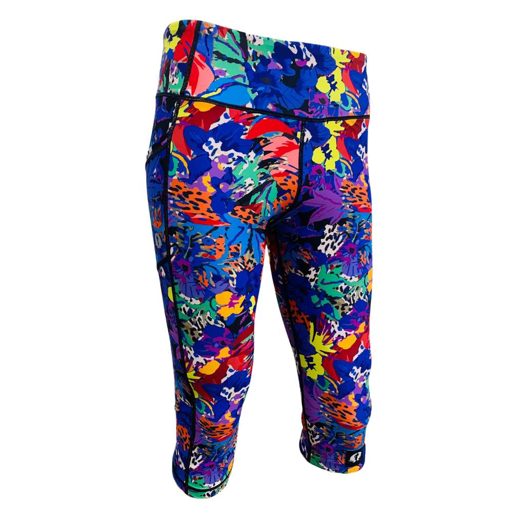 High Waist Funky 3/4 Leggings - Paws & Petals