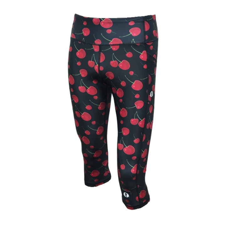 High Waist Funky 3/4 Leggings - Cherry-okie