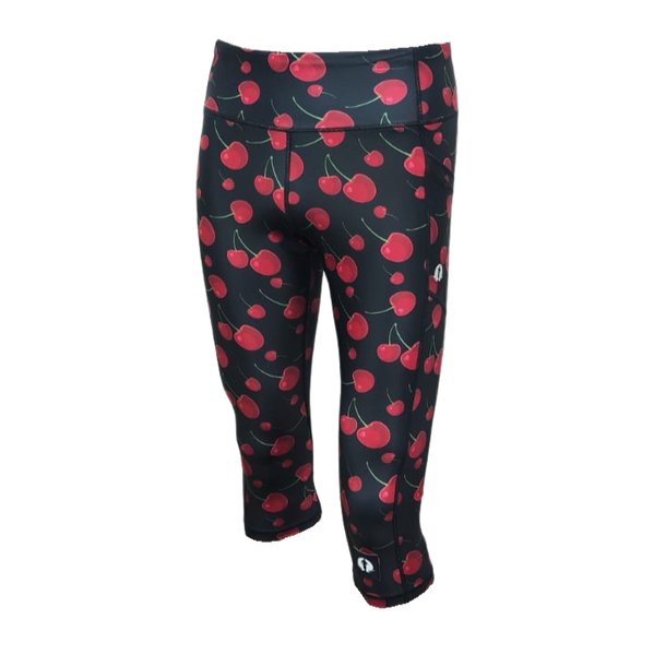High Waist Funky 3/4 Leggings - Cherry-okie