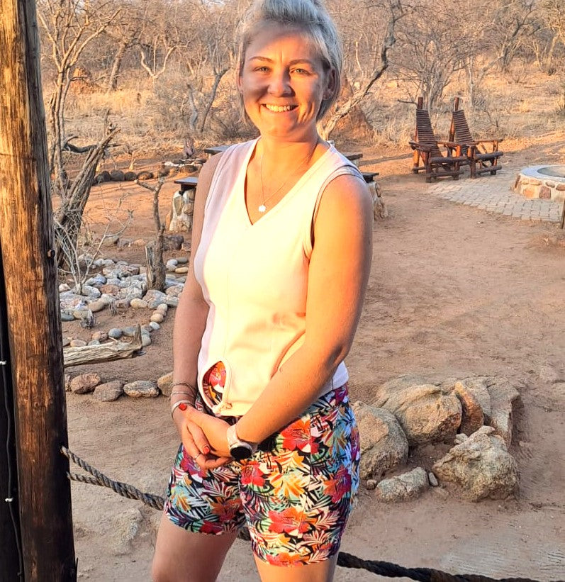 High Waist Funky Pants - Hibiscus Brights