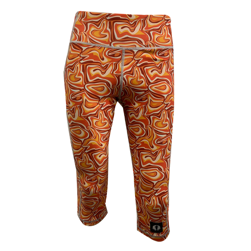 High Waist Funky 3/4 Leggings - Twisted Trails