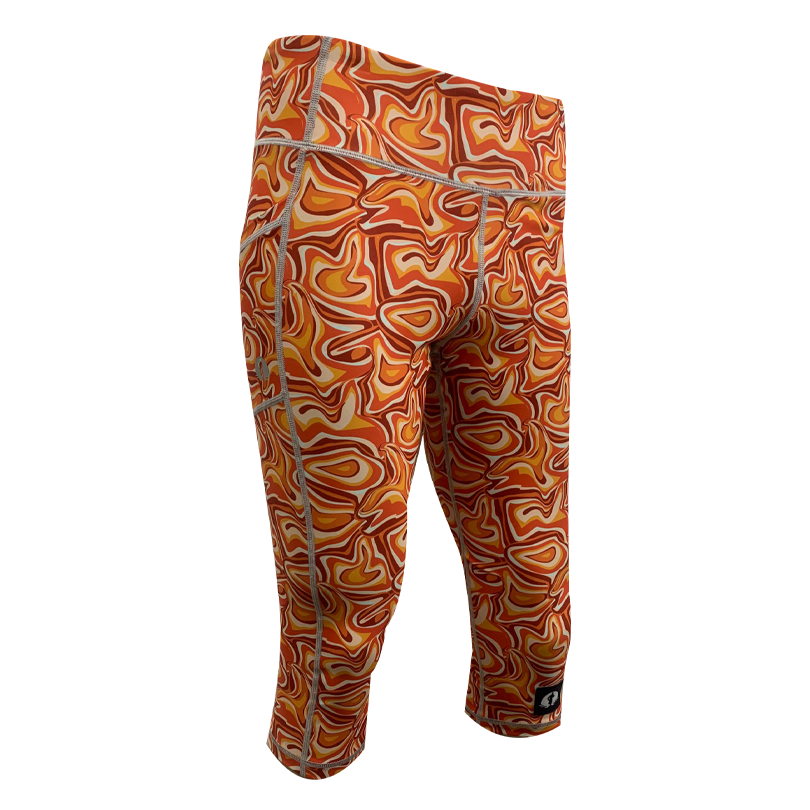 High Waist Funky 3/4 Leggings - Twisted Trails