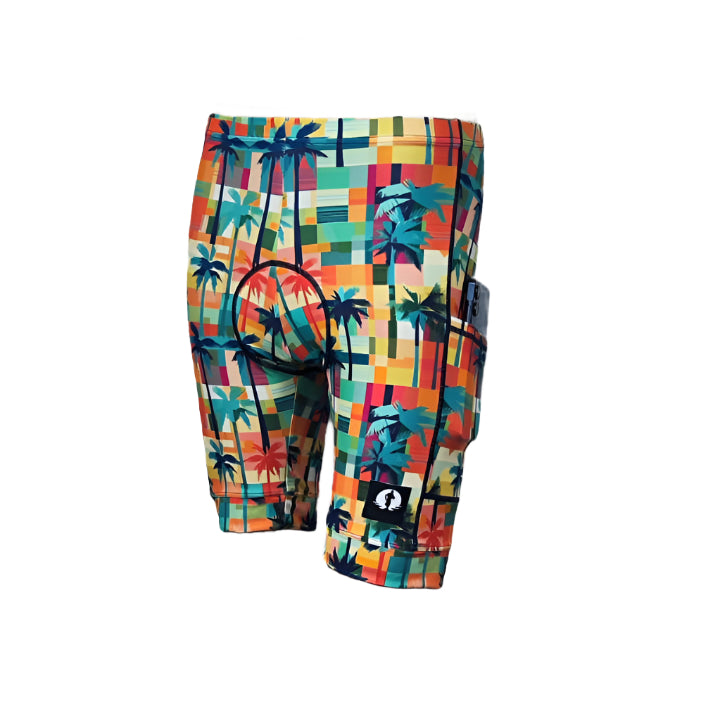 Funky Cycling Shorts - Palm Paradise