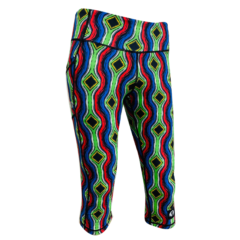 High Waist Funky 3/4 Leggings - Madibas