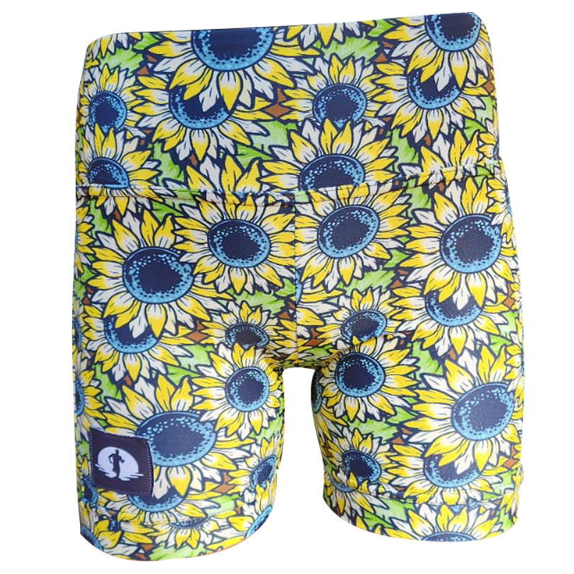 Kids High Waist Funky Pants - Sunflowers