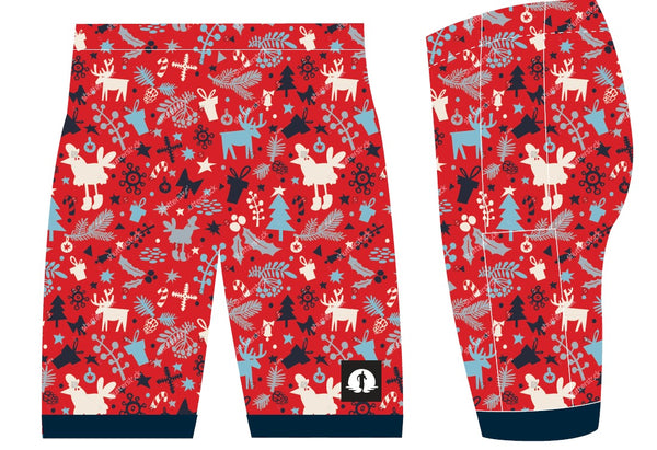 Kids High Waist Funky Pants - Christmas Santa's Scene - Pre Order