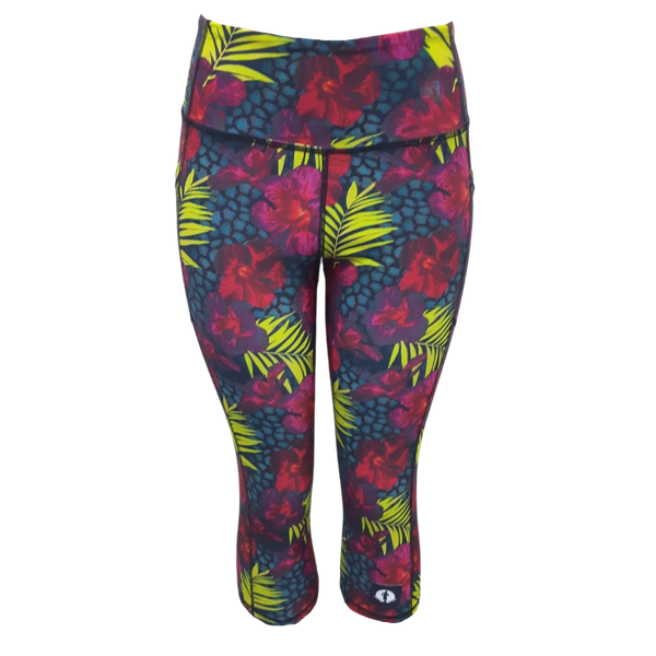 High Waist Funky 3/4 Leggings - Royalty