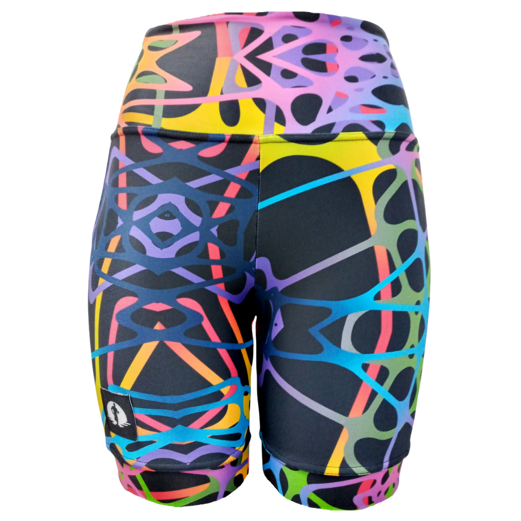High Waist Funky Pants - Rainbow Veins