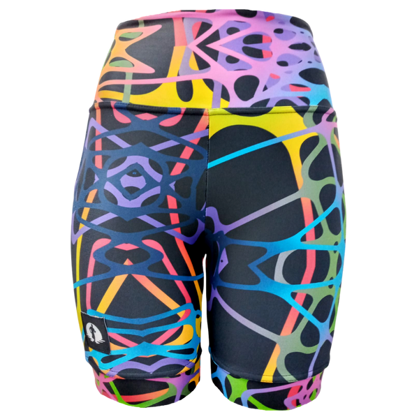 High Waist Funky Pants - Rainbow Veins