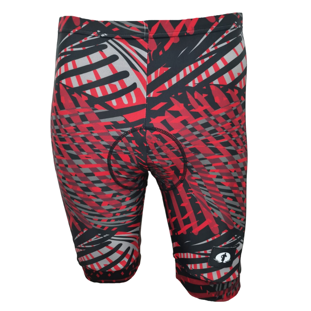 Funky Cycling Shorts - Red Sound Waves