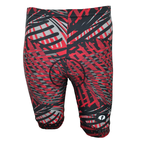 Funky Cycling Shorts - Red Sound Waves