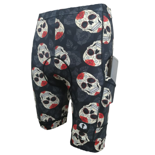 Funky Cycling Shorts - Smiley Skulls