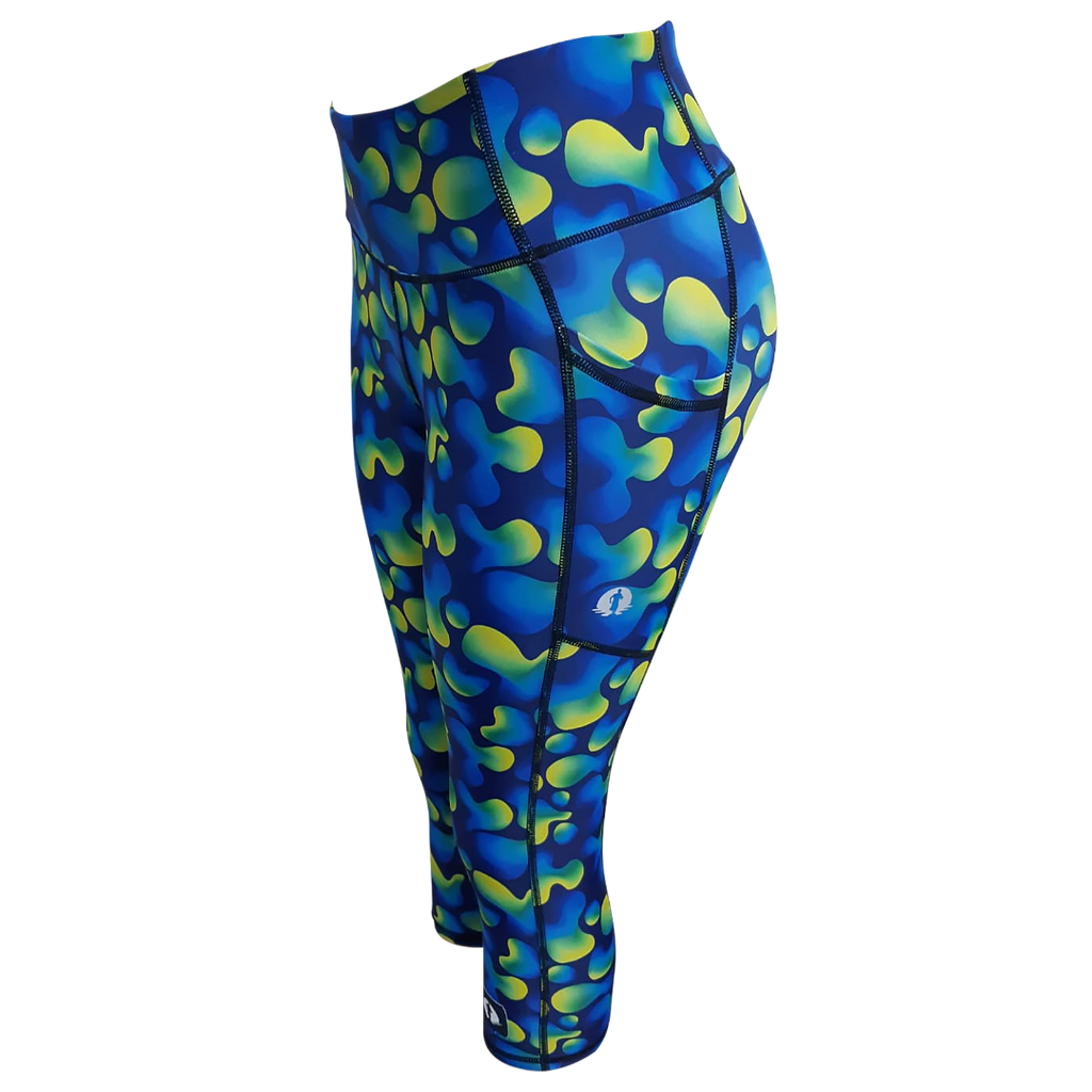 High Waist Funky 3/4 Leggings - Globules