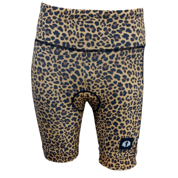 High Waist LADIES Cycling Shorts - Leopard