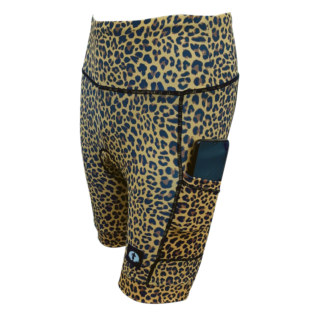 High Waist LADIES Cycling Shorts - Leopard