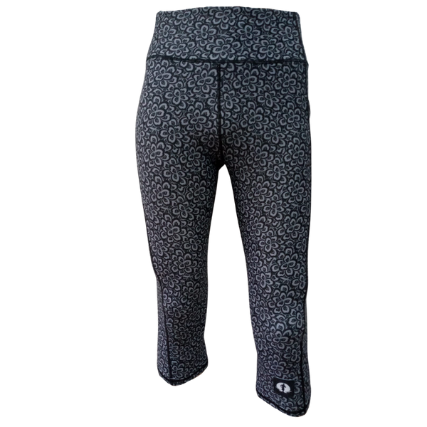 High Waist Funky 3/4 Leggings - Petals