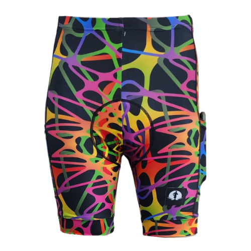 Funky Cycling Shorts - Rainbow Veins