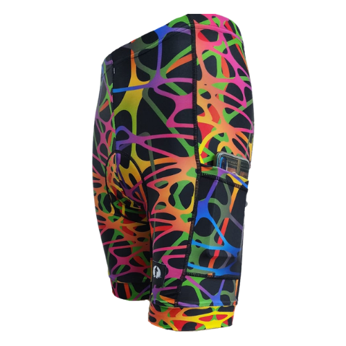 Funky Cycling Shorts - Rainbow Veins