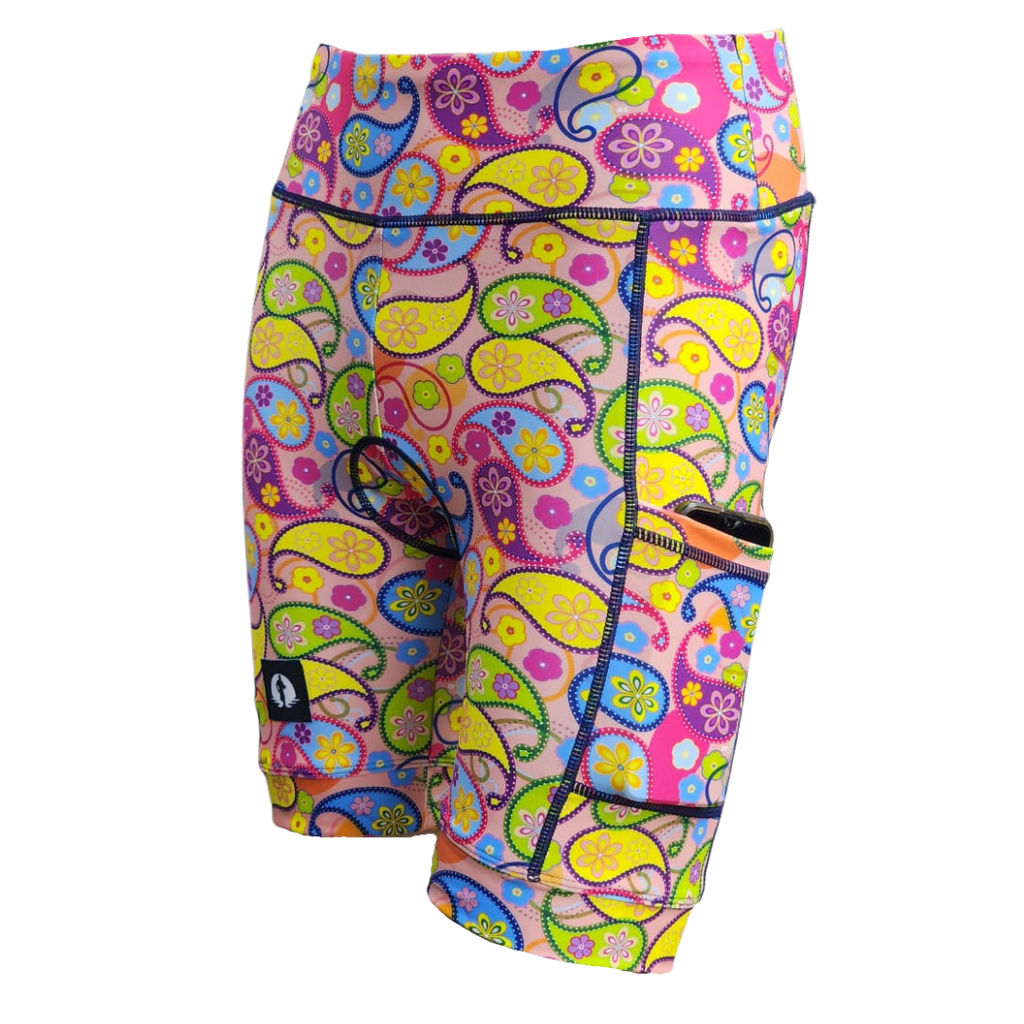 High Waist LADIES Cycling Shorts - Paisley
