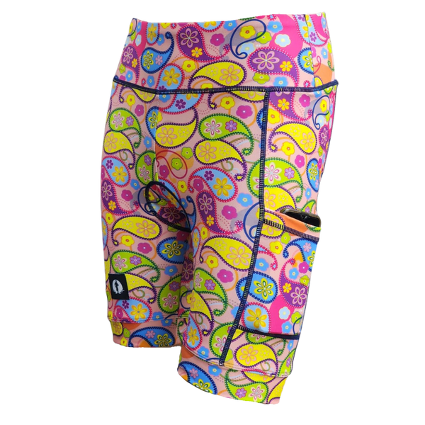 High Waist LADIES Cycling Shorts - Paisley