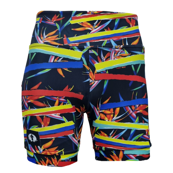 High Waist Funky Pants - Strelitzia stripes