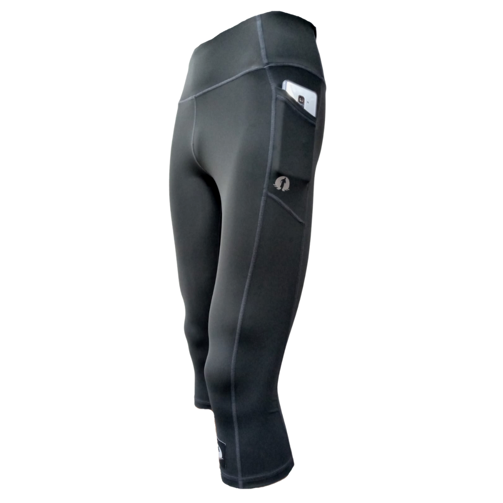 High Waist Funky 3/4 Leggings - Black