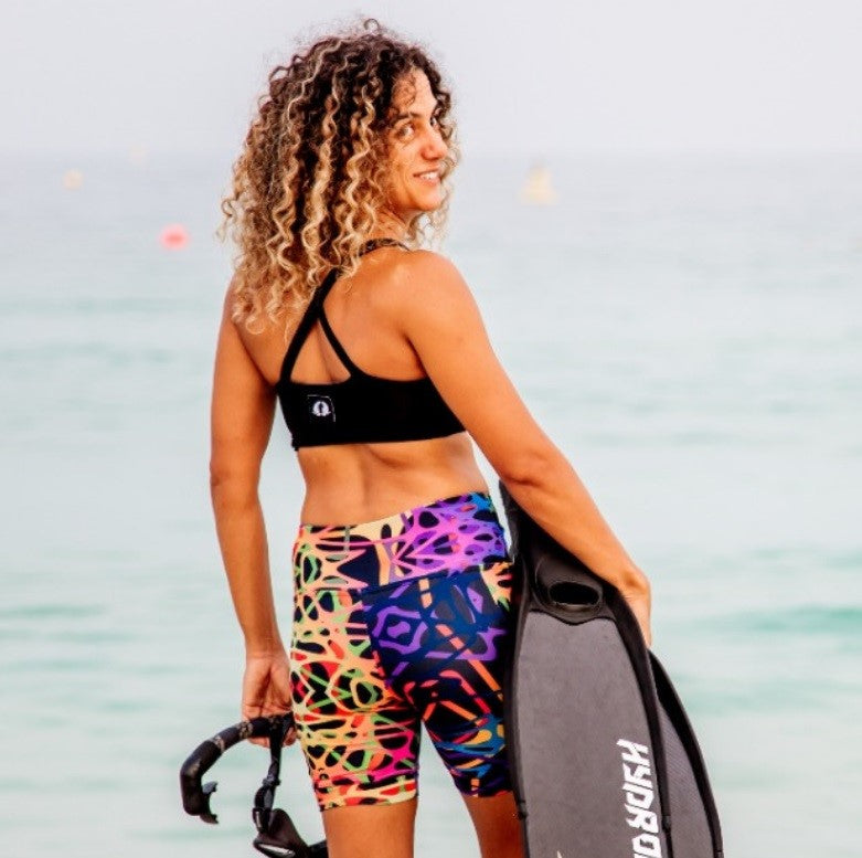 High Waist Funky Pants - Rainbow Veins