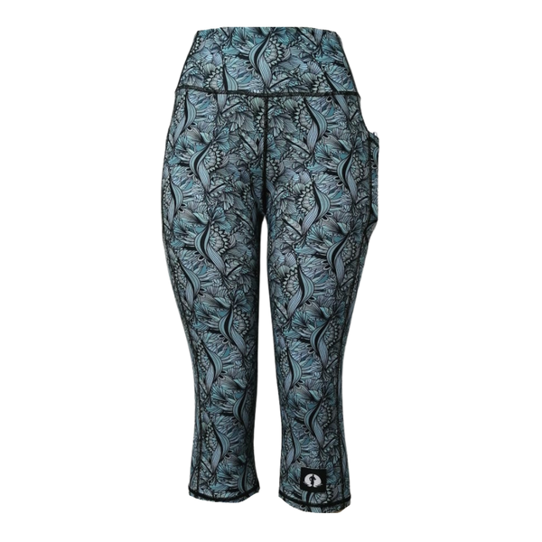 High Waist Funky 3/4 Leggings - Fantasy Jungle