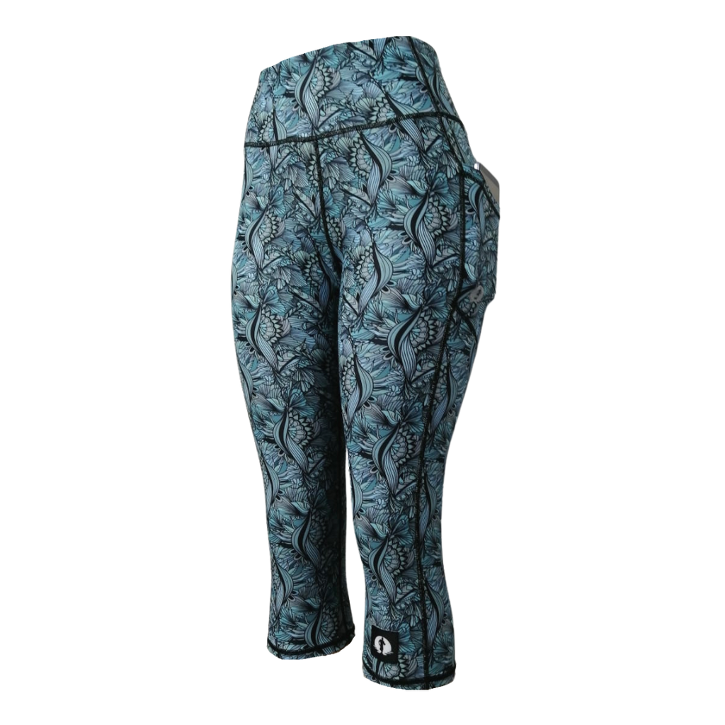 High Waist Funky 3/4 Leggings - Fantasy Jungle