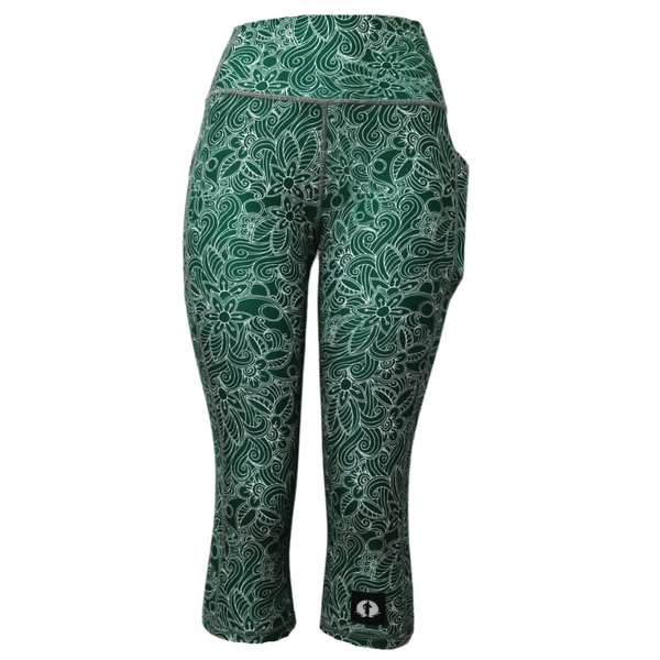 High Waist Funky 3/4 Leggings - Fresh Green