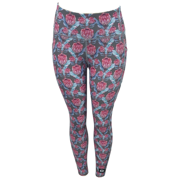 High Waist Full Length - Pink Protea