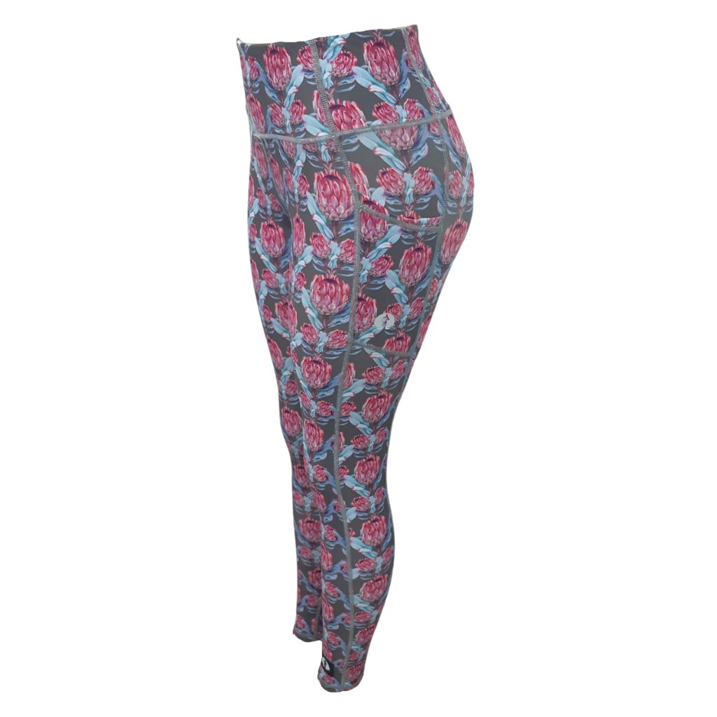 High Waist Full Length - Pink Protea