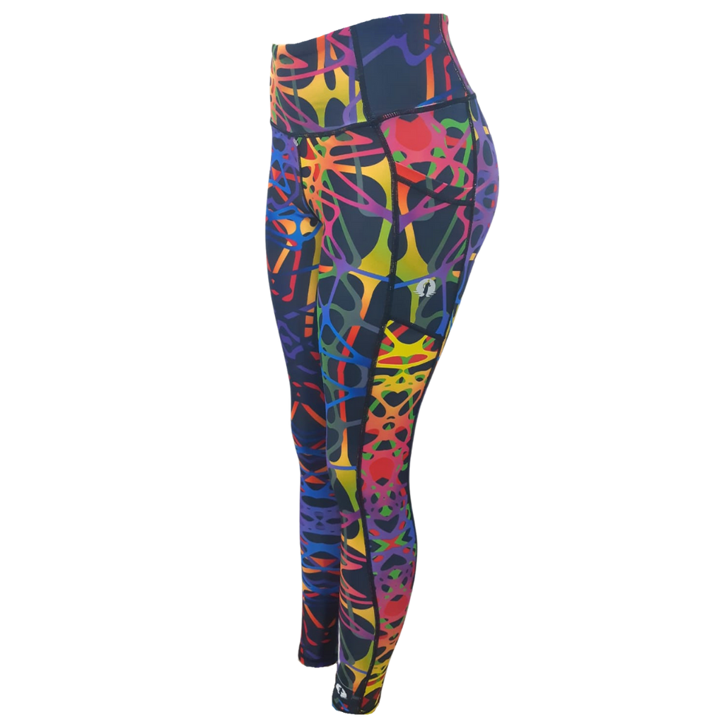 High Waist Full Length - Rainbow veins