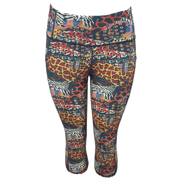 High Waist Funky 3/4 Leggings - Wild